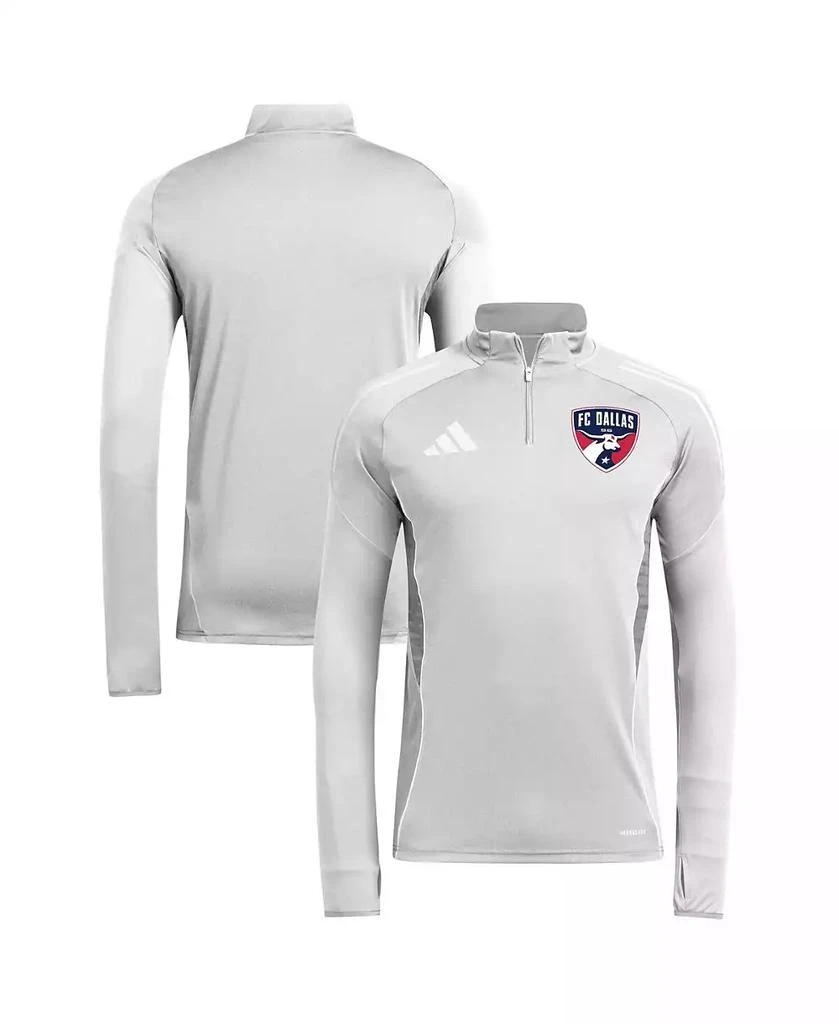 Adidas Men's Silver FC Dallas 2025 Quarter-Zip Long Sleeve Training Sweatshirt 1
