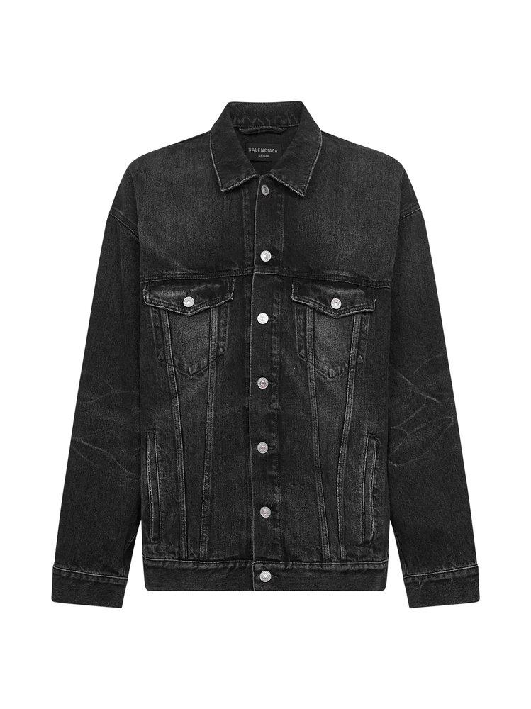 Balenciaga Balenciaga Logo Printed Oversized Denim Jacket