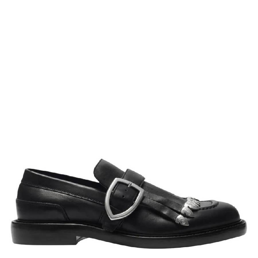 Burberry Cobble Fringe Detailing Leather Loafers