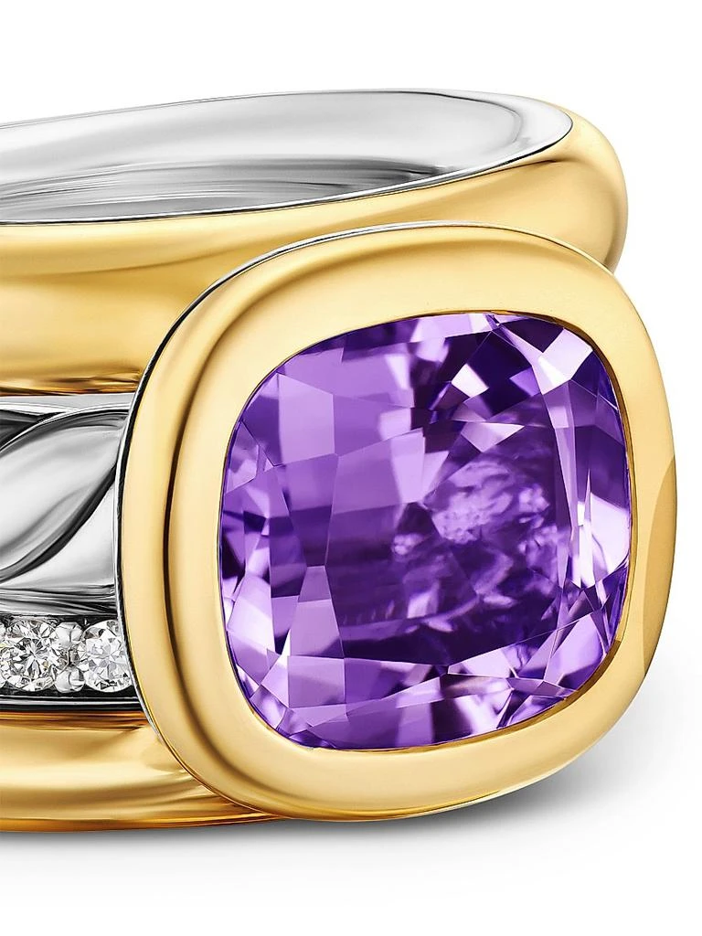 David Yurman DY Mercer Four Row Stone Ring in Sterling Silver 5