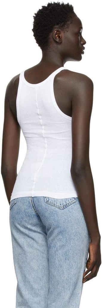 Re/Done White Ribbed Tank Top 3