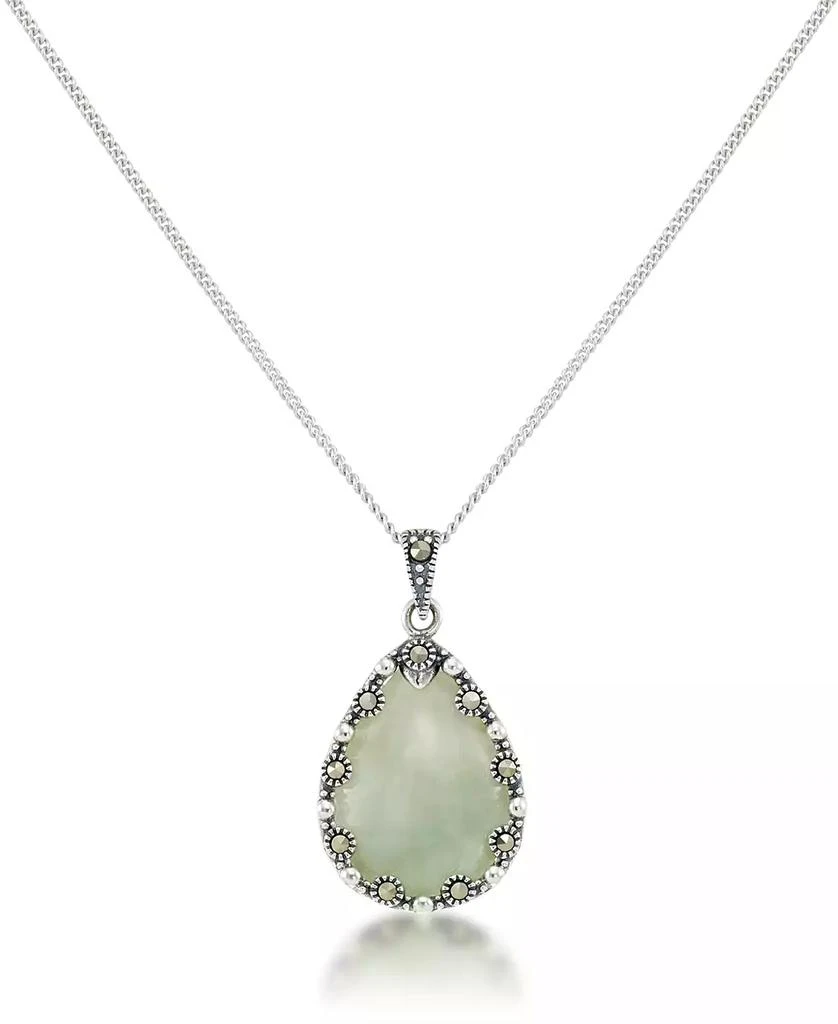 Macy
s Faceted Jade Teardrop Pendant and a Curb Chain