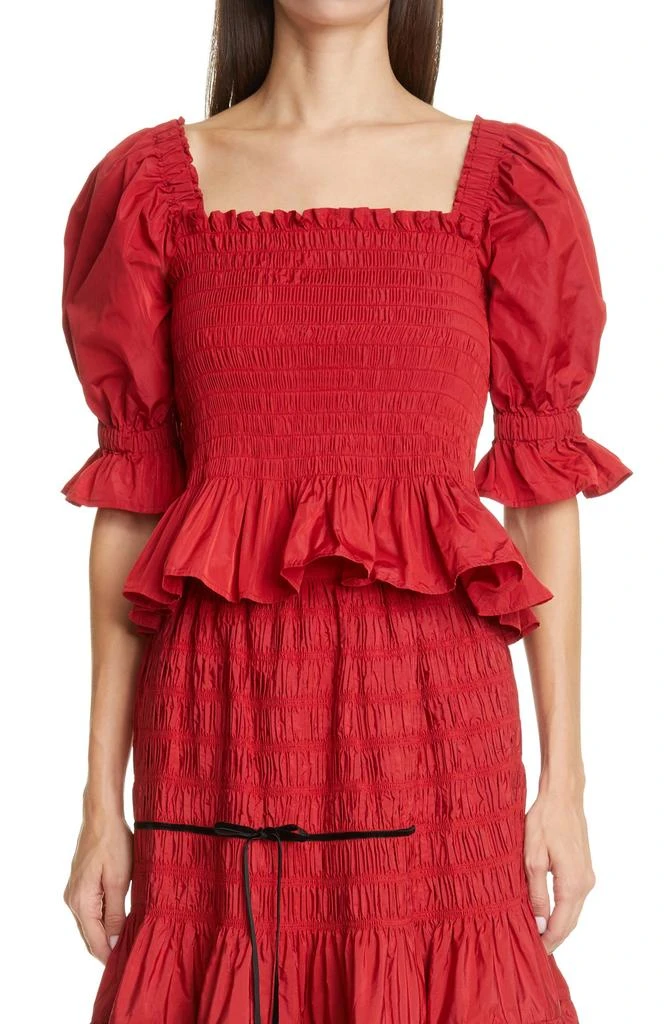 Molly Goddard Mackenzie Shirred Taffeta Top 1