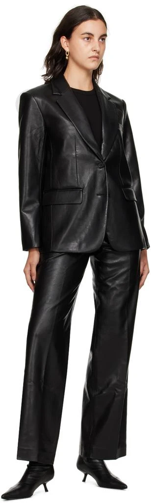 ANINE BING Black Carmen Faux-Leather Pants 4