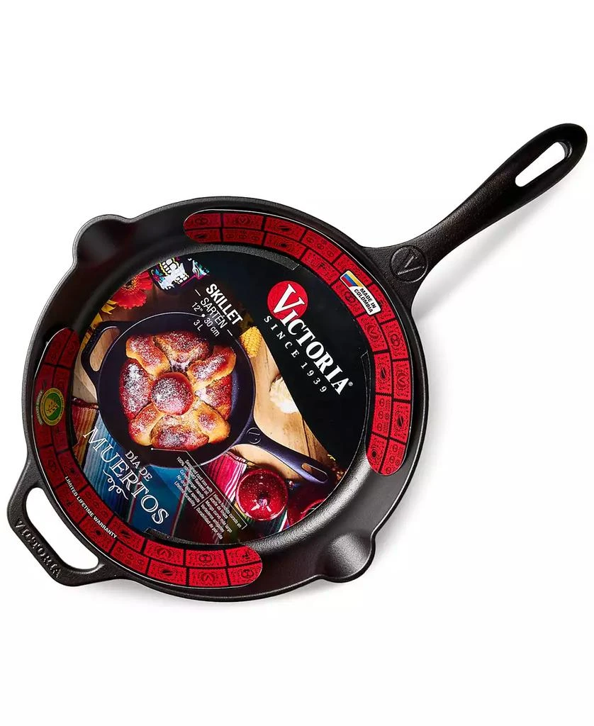 Victoria Cast Iron 12" Skillet with Helper Handle 7