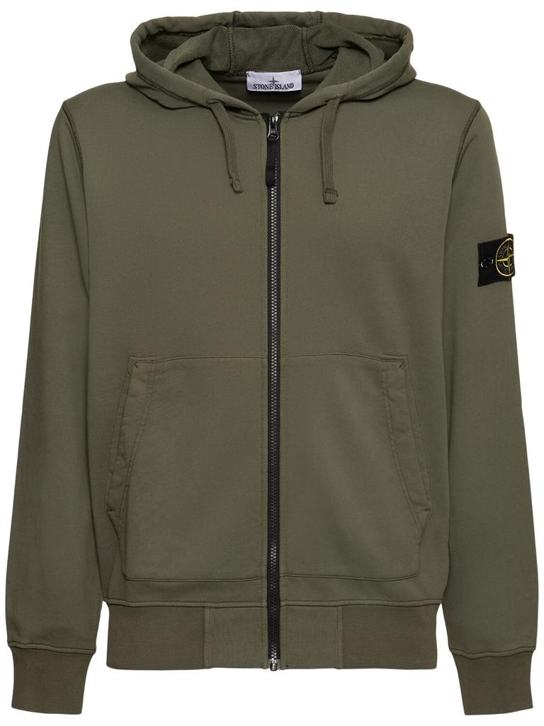 Stone Island Hooded Zip-up Sweatshirt