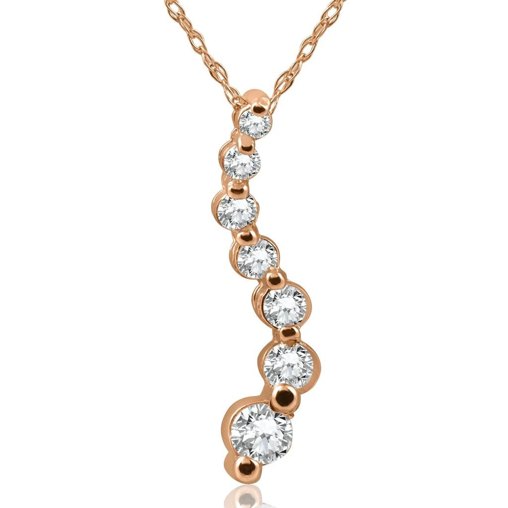 Pompeii3 1/2ct Diamond Journey Pendant 14K Rose Gold Womens Jewelry Necklace