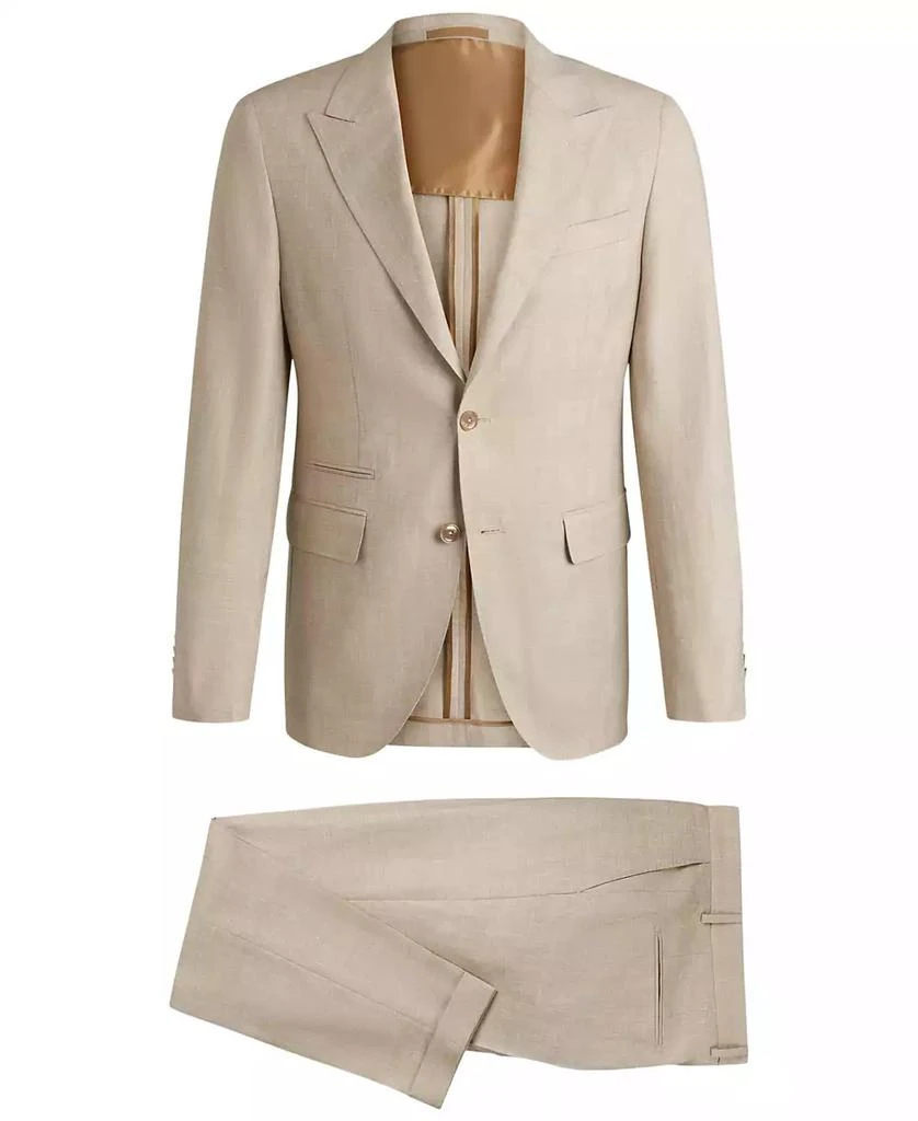 Hugo Boss Men's Linen-Blend Slim-Fit Checked Suit 3