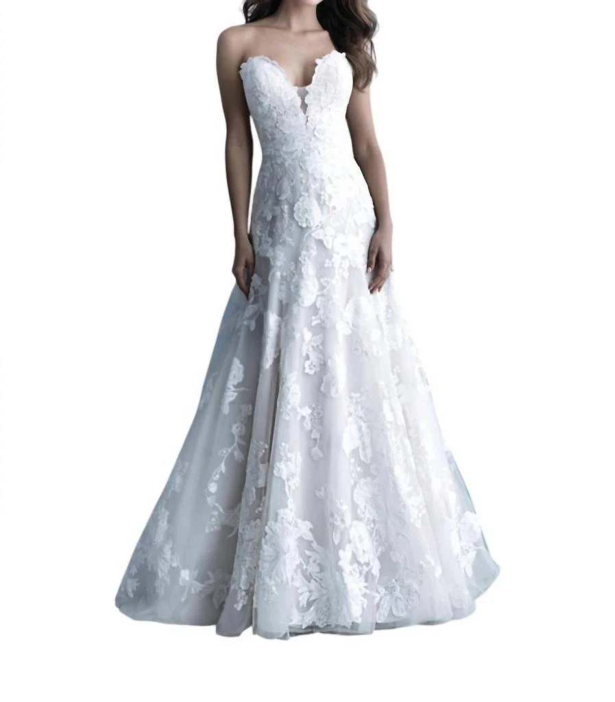 cotton knit a line dresses Abella by Allure Bridals 