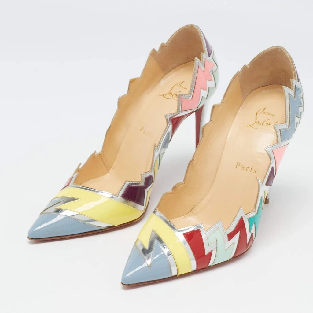 Christian Louboutin Christian Louboutin Multicolor Patent Leather Explotek Zig-Zag Pumps Size 38 1
