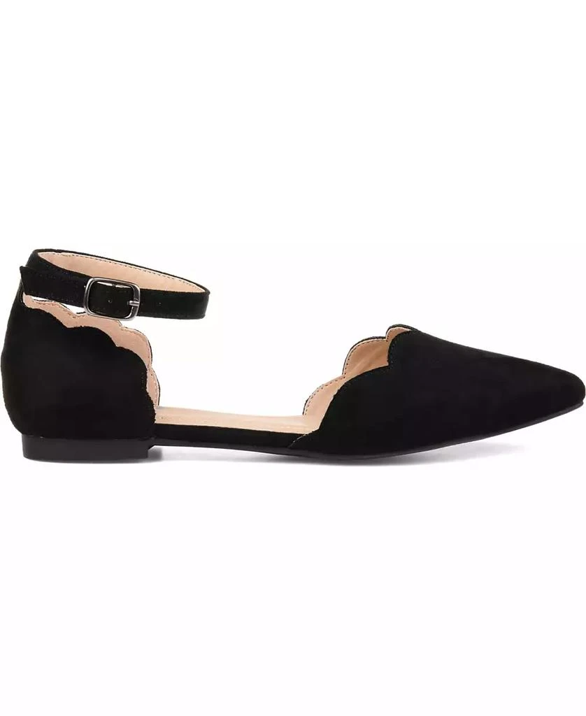 Journee Collection Women's Lana Scalloped Edge Ankle Strap Flats 2