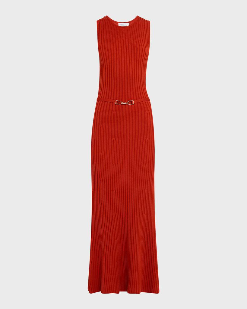 Gabriela Hearst Meier Belted Cashmere Rib Midi Dress