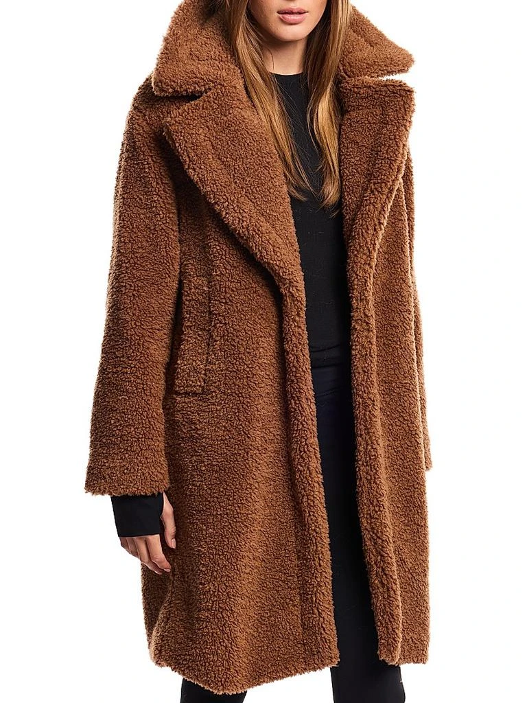 SAM. Sherpa Leather-Trimmed Coat 5