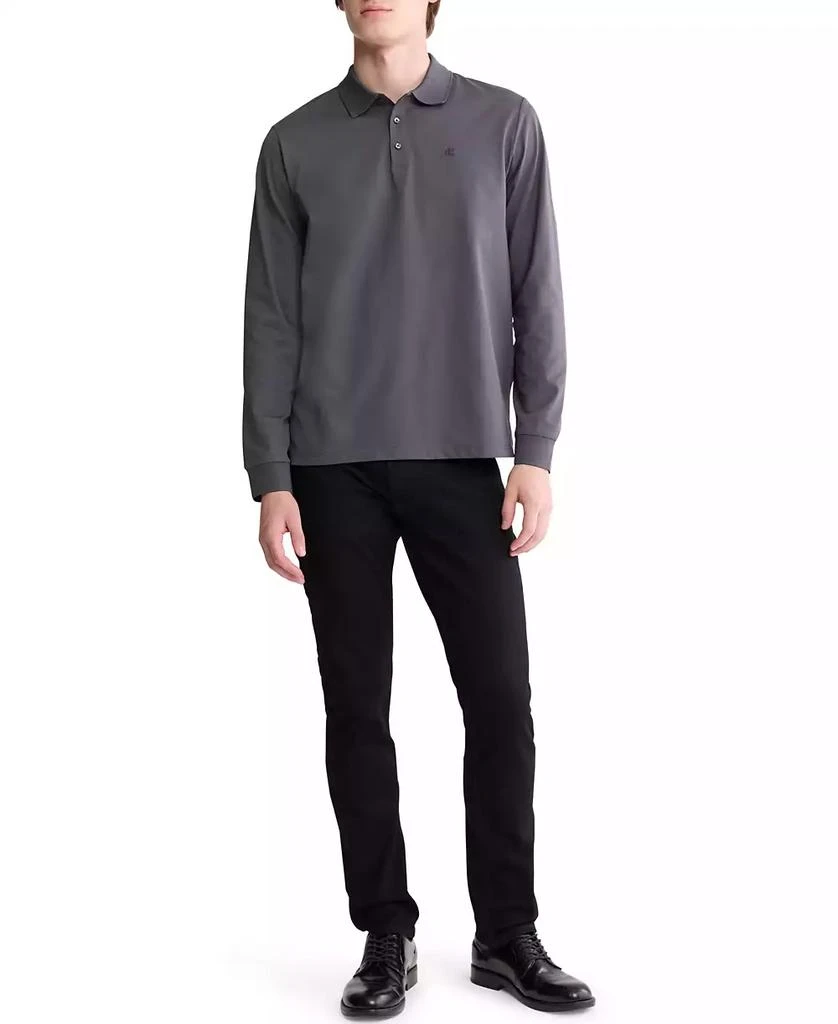 Calvin Klein Men's Smooth Cotton Long-Sleeve Polo Shirt 4
