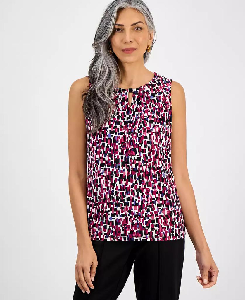 売れ筋商品|||カスパー カットソー トップス レディース Women's Shimmer Twill Scoop-Neck Sleeveless Top, Regular & Petite Sizes Hazelwood Multi Kasper Women's Shimmer Twill Scoop-Neck Sleeveless Top
