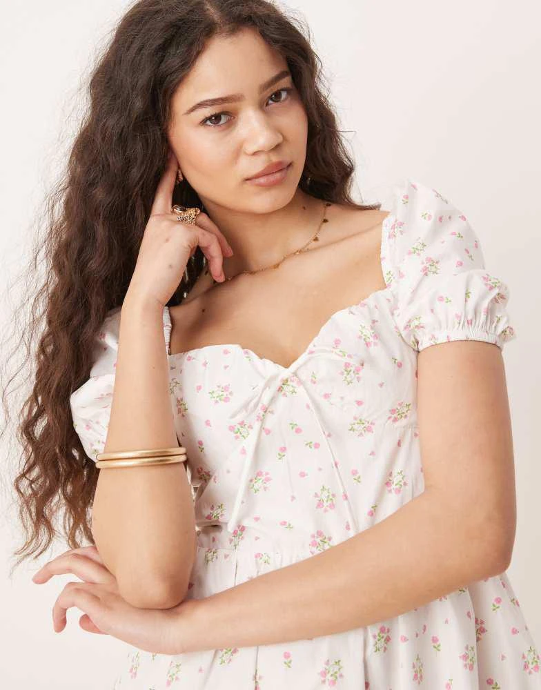 cotton halter dress Blue Reverie – Cotton Halter Dress with Floral Applique