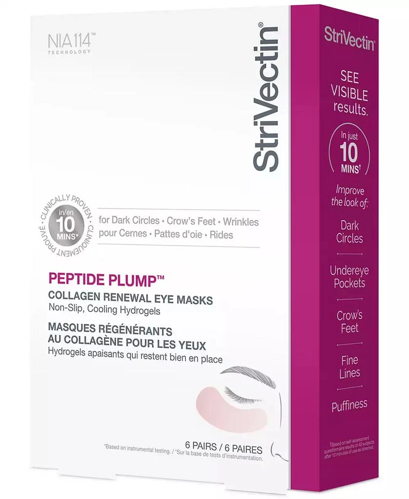 StriVectin Peptide Plump Collagen Renewal Eye Masks, 6 pairs 1