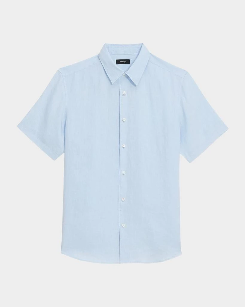 Theory Men's Irving Short Sleeve Shirt in Relaxed Linen 1