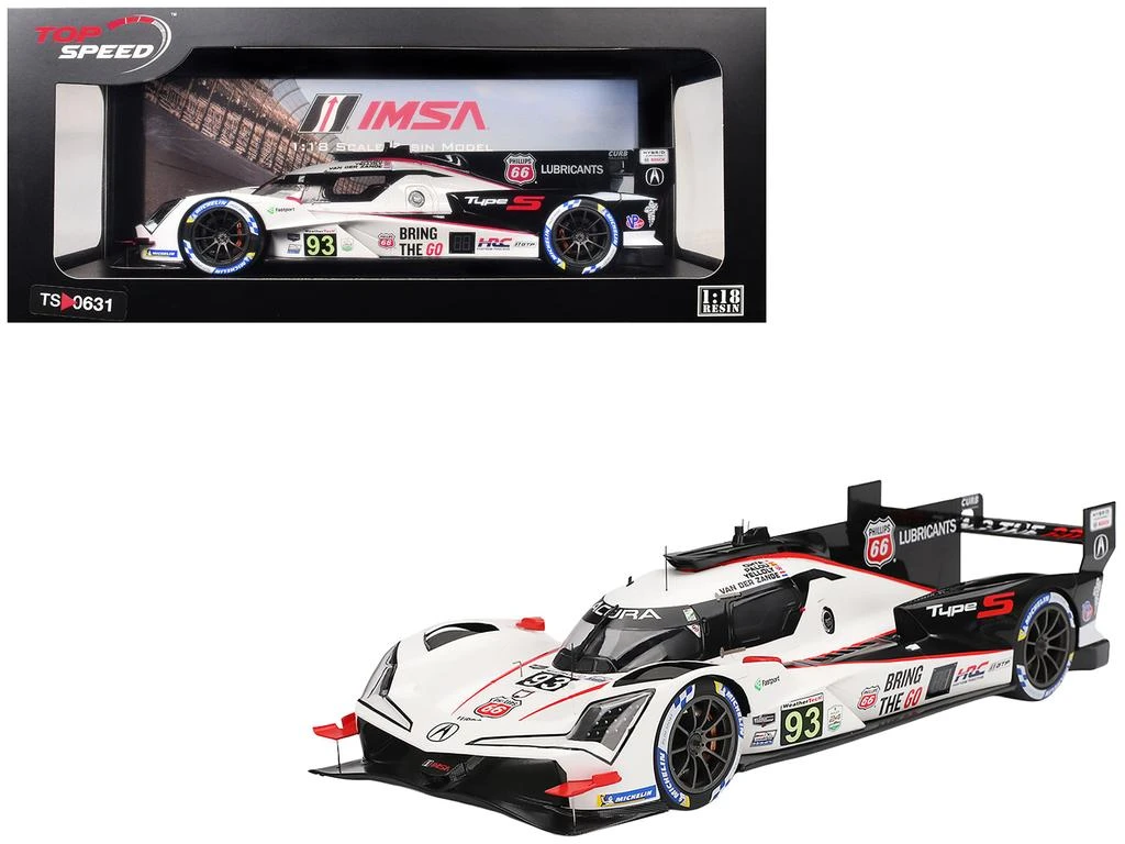 Top Speed Acura ARX-06 GTP #93 "Acura Meyer Shank Racing" 24H Daytona 2025 Drivers Ohta, Palou, van der Zande, Yelloly 1/18