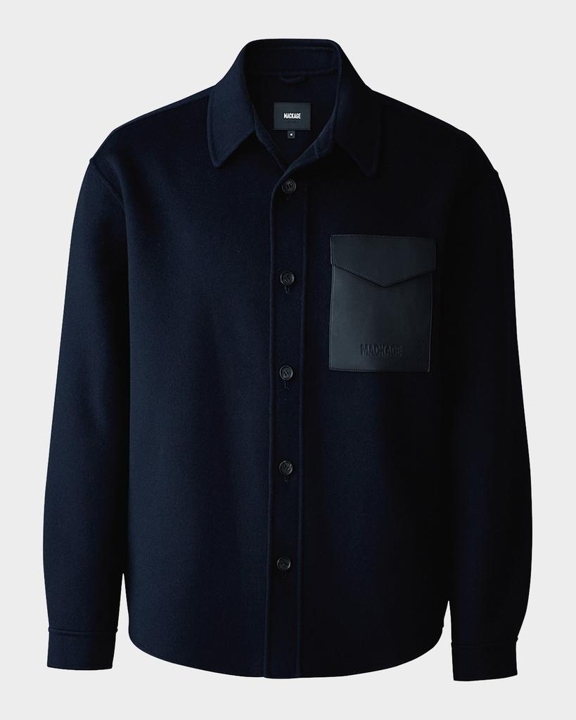 Mackage Men's Emmanuel Double-Face Wool Overshirt