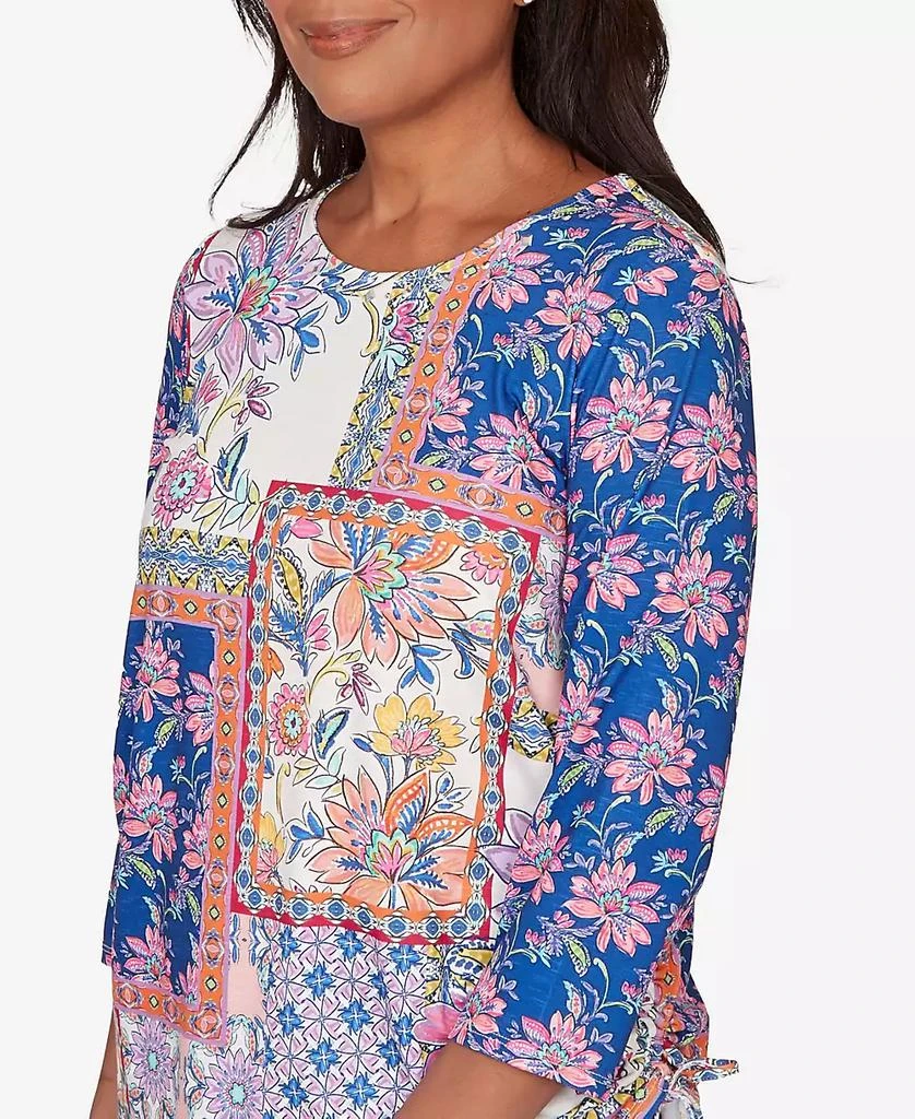 Alfred Dunner Women
s  The Royal Treatment Geometric Floral Tie Ruched Top 3