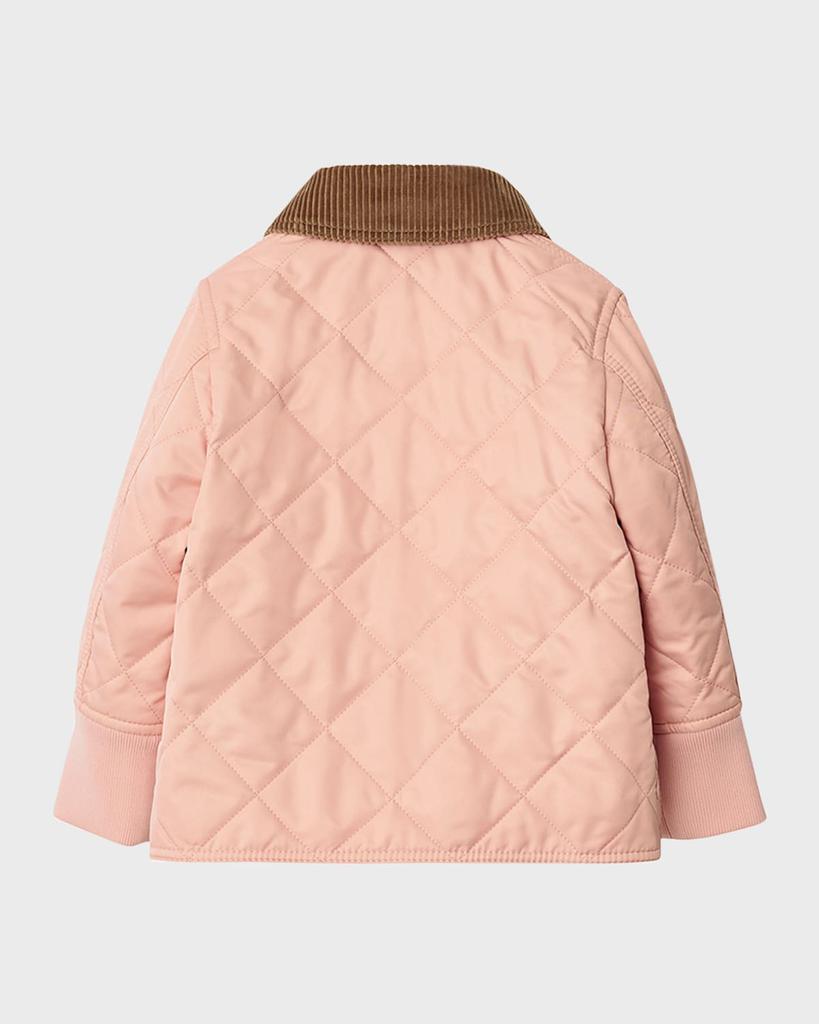 Burberry Girl's Otis Corduroy-Collar Quilted Jacket, Size 18M-2