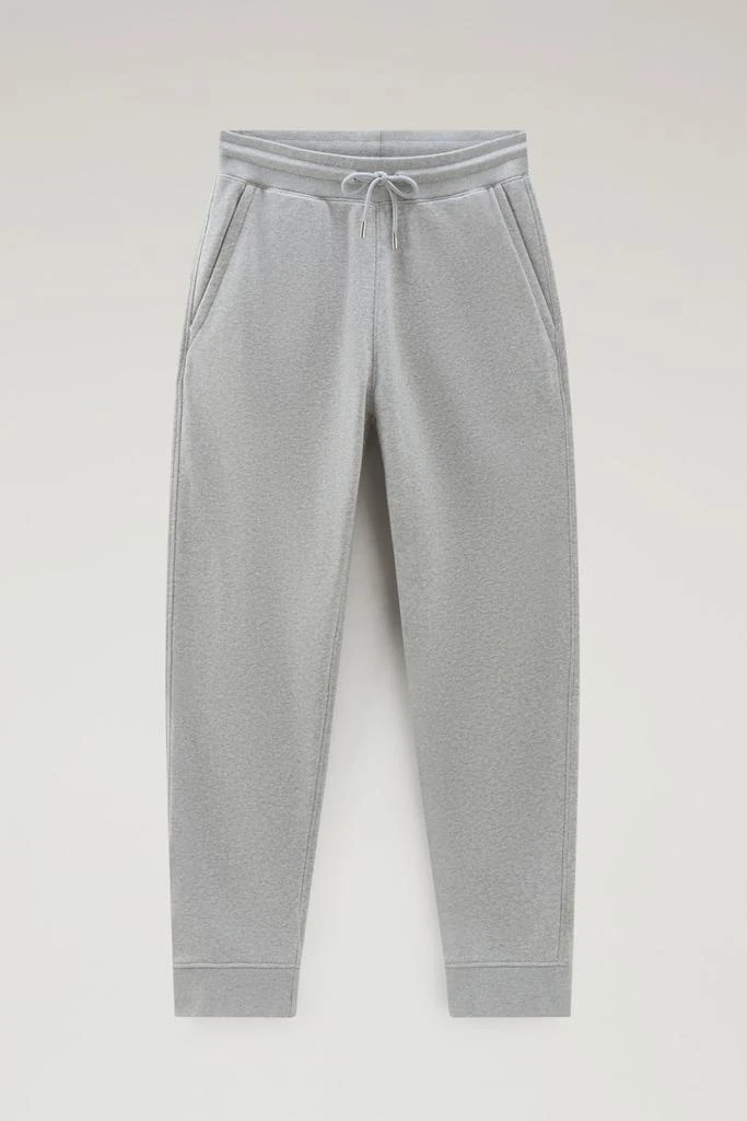 Woolrich Sweatpants in Brushed Cotton Fleece - Men - Gray 1