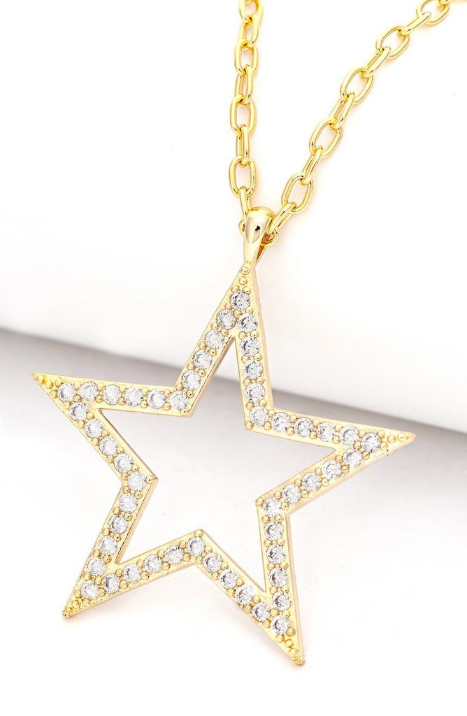 Rivka Friedman 18K Yellow Gold Plated CZ Star Pendant Necklace