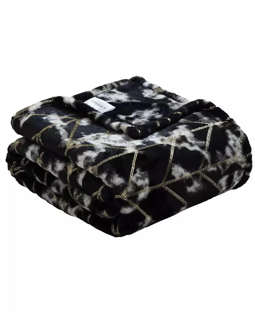 BCBG Marble Foil Printed Plush Throw, 50" x 70", Exclusively at Macy’s 2