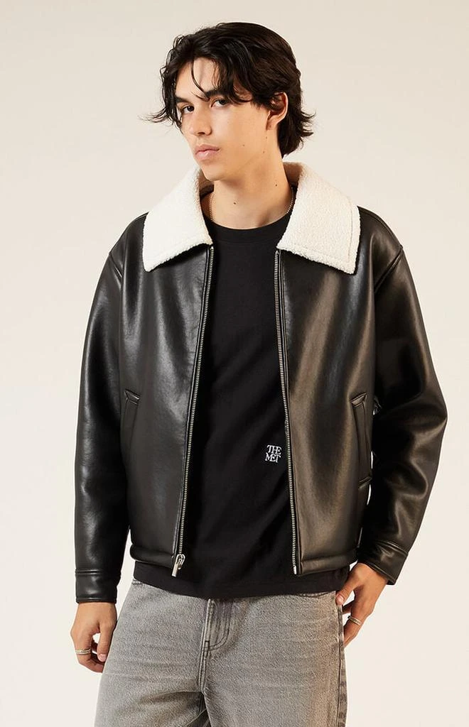 PacSun Sherpa Collar Faux Leather Jacket 1