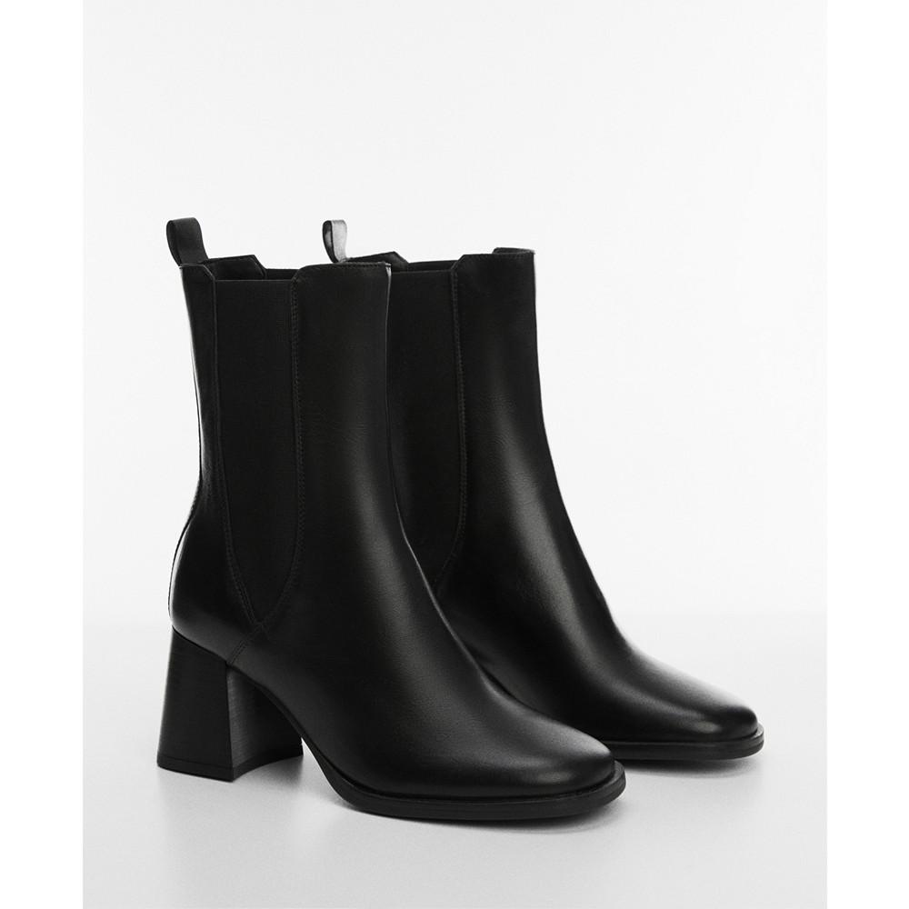 MANGO Women's Heel Leather Ankle Boots