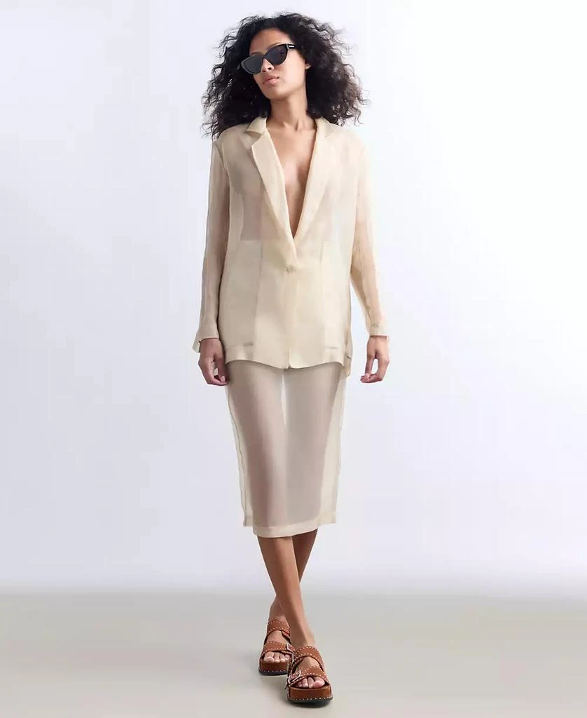 Kenneth Cole Women's Organza Boyfriend Blazer 7