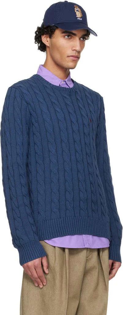Ralph Lauren Navy Cable-Knit Cotton Sweater 2