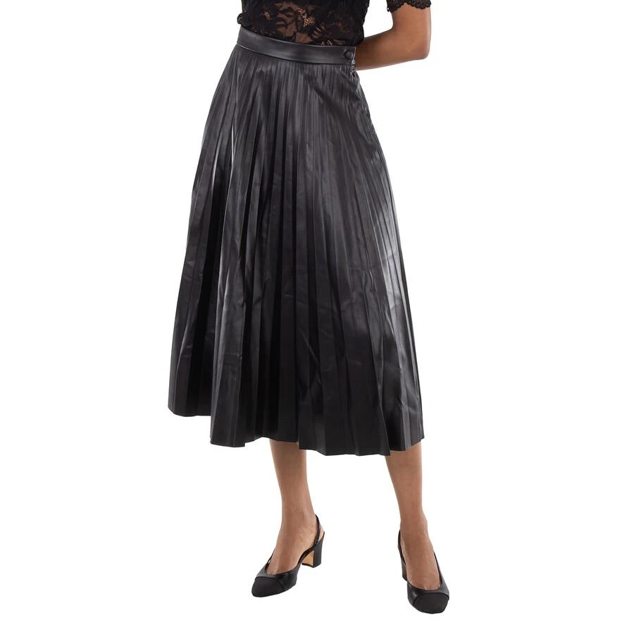 MM6 Black Pleated Midi Skirt