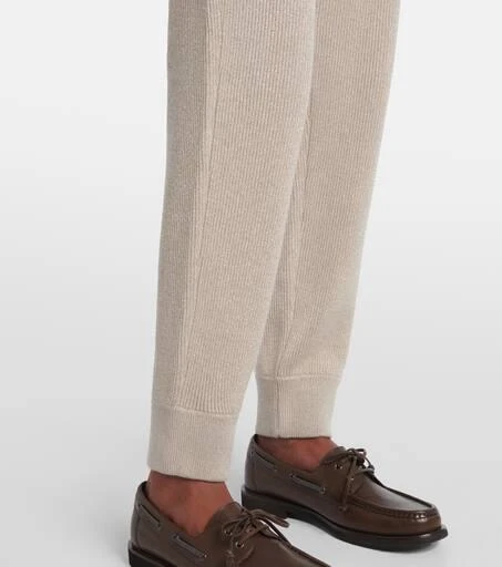 Brunello Cucinelli Ribbed-knit cashmere-blend tapered pants 5