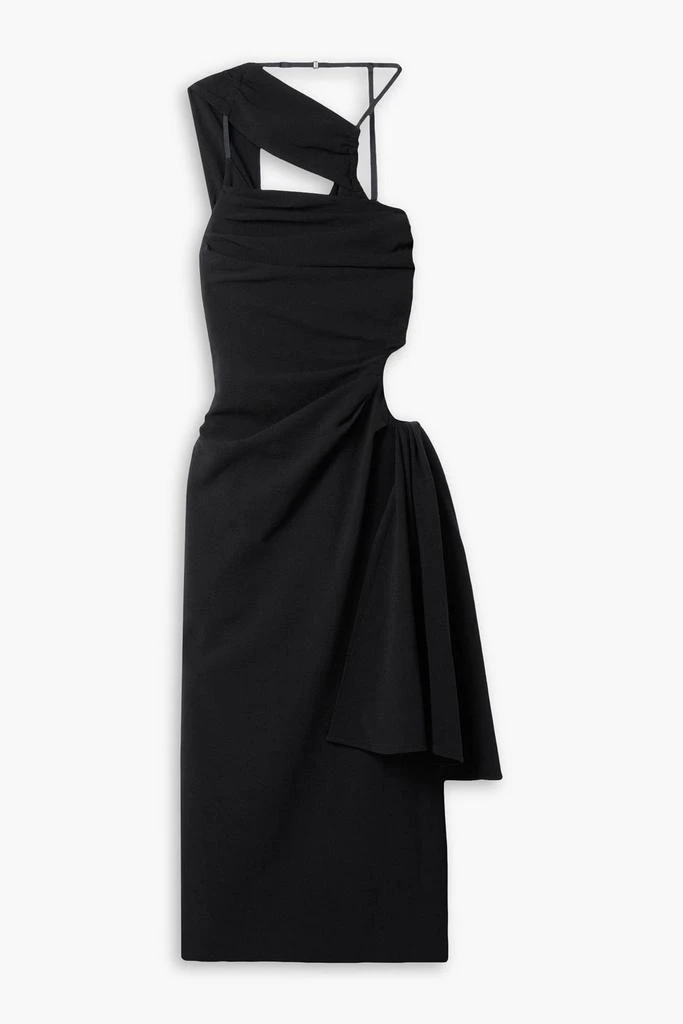 Jacquemus Abanada cutout draped wool-blend crepe midi dress 1