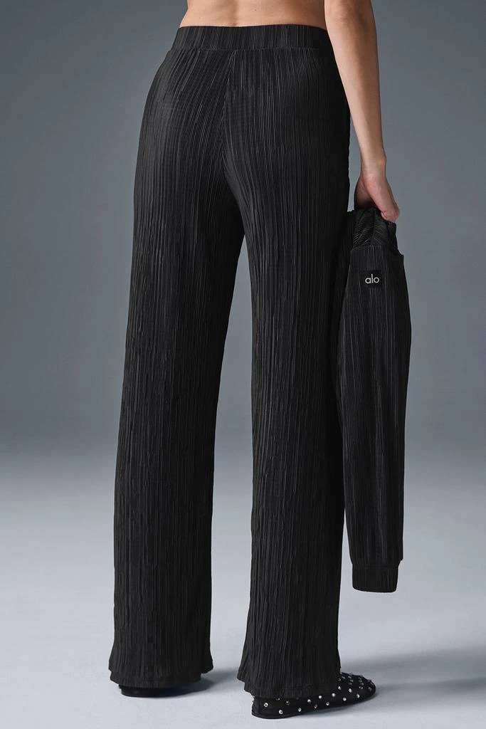 Alo High-Waist Micro Plisse Straight Leg Pant - Black 4