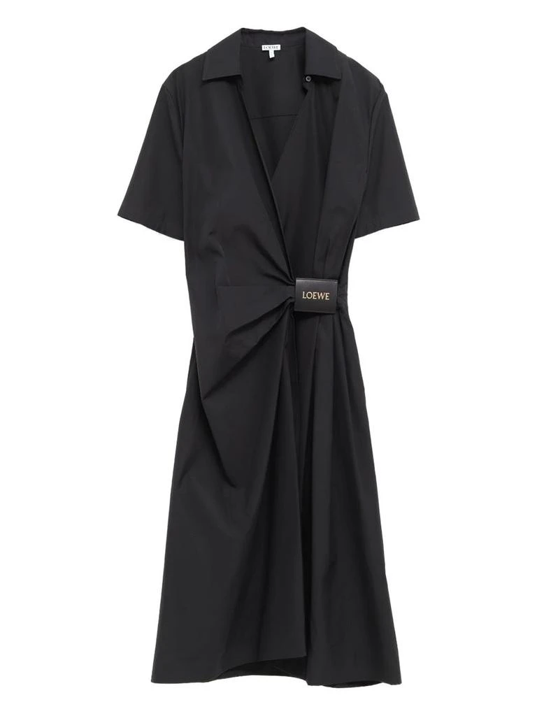 loewe black dress Loewe // Black Silk Blend Anagram Logo Asymmetric Dress – VSP Consignment main image 0