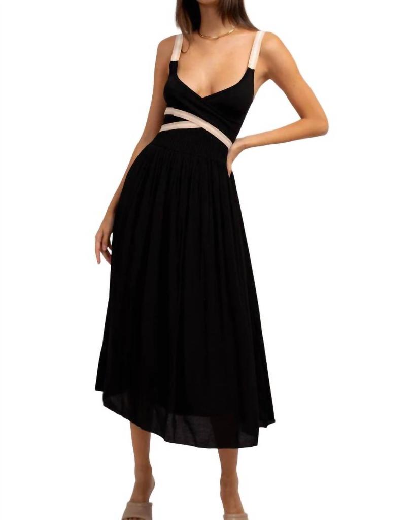 Central Park West Zayn Pleated Dress In Black