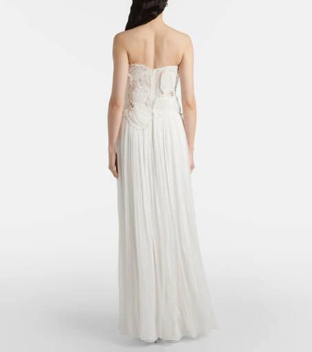 Costarellos Adamaris embellished floral strapless gown 3