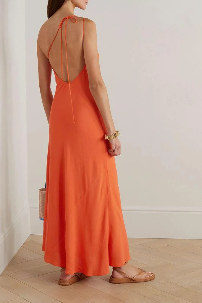 Three Graces London Shalom one-shoulder crepe de chine maxi dress 3