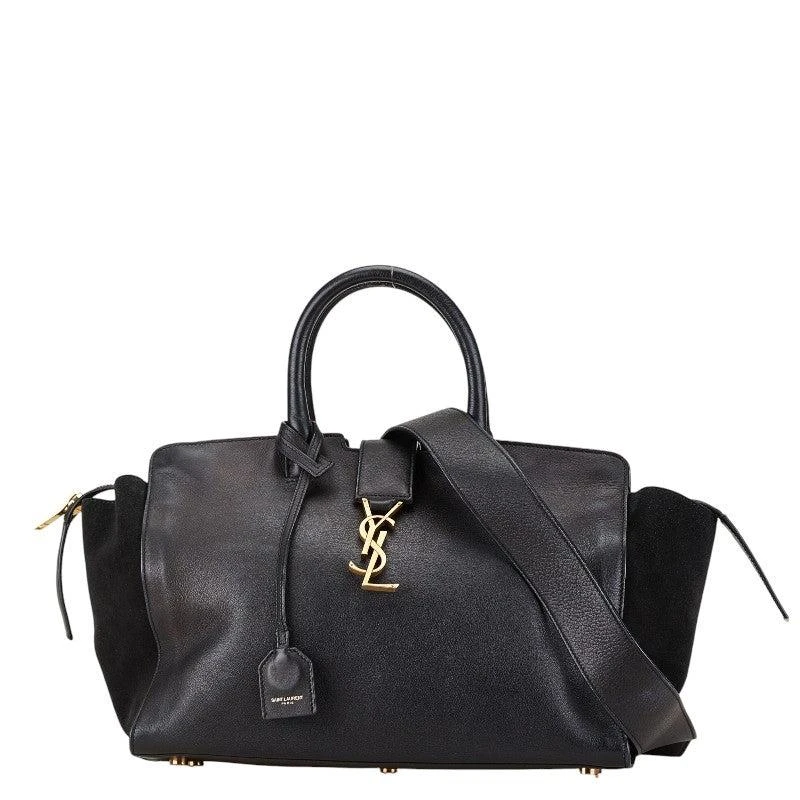 Yves Saint Laurent YSL Downtown Cabas Leather Suede Handbag 1