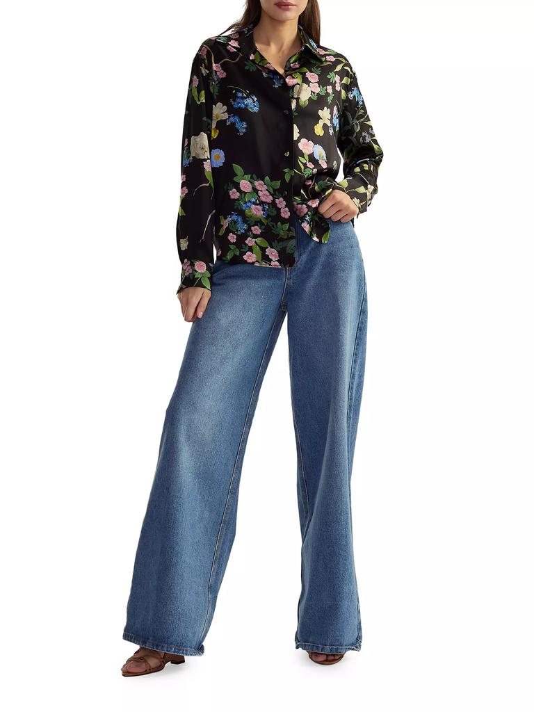 Cynthia Rowley Floral Silk Button-Front Shirt