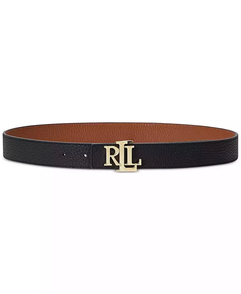 Lauren Ralph Lauren Women's Logo Reversible Pebbled Leather Belt 1