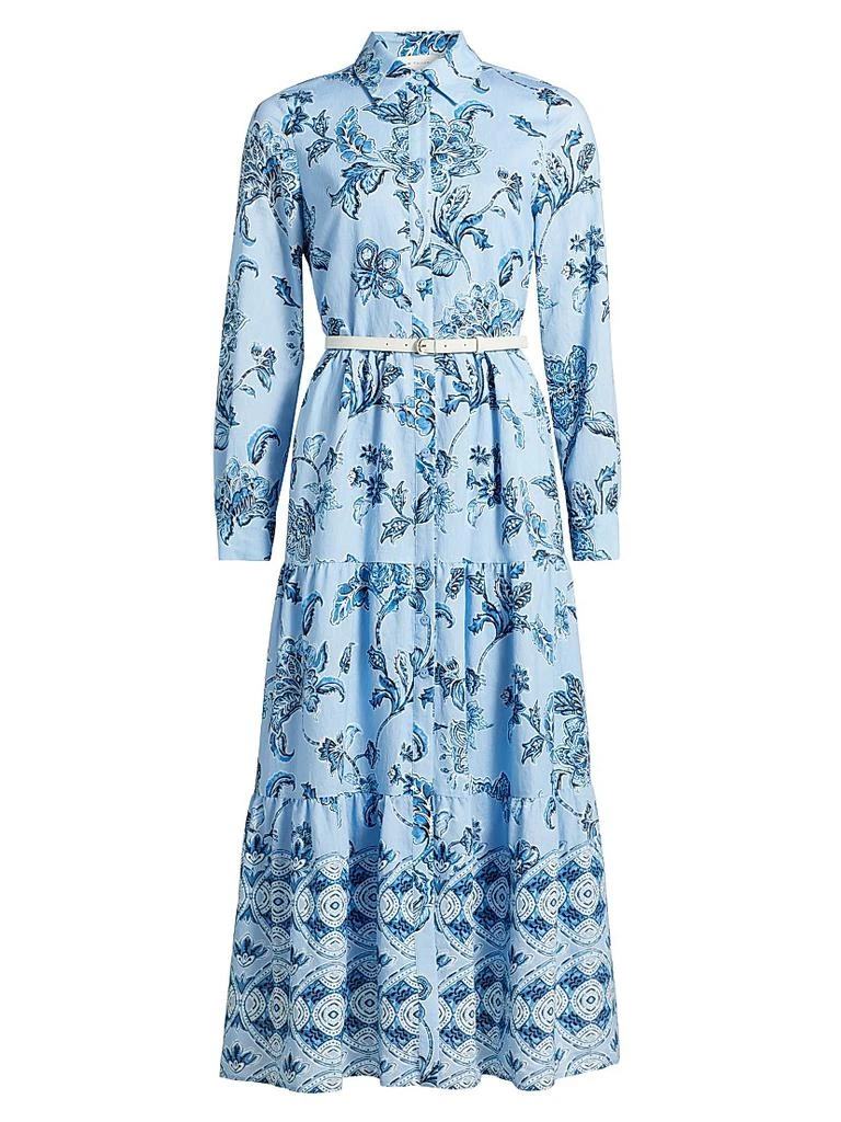 Elie Tahari Women's The Caroline Estate Garden Belted Maxi-Dress - Estate Garden Fountain Blue - Size 10 Elie Tahari Women's The Caroline Estate Garden Belted Maxi-Dress - Estate Garden Fountain Blue - Size 10