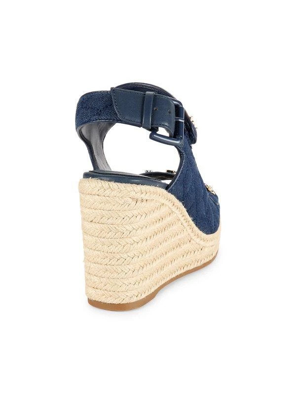 Karl Lagerfeld Paris Carolyna Denim Espadrille Wedge Sandals 3