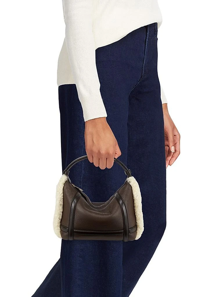 Bottega Veneta Wallace Shearling-Trimmed Leather Top Handle Bag 3
