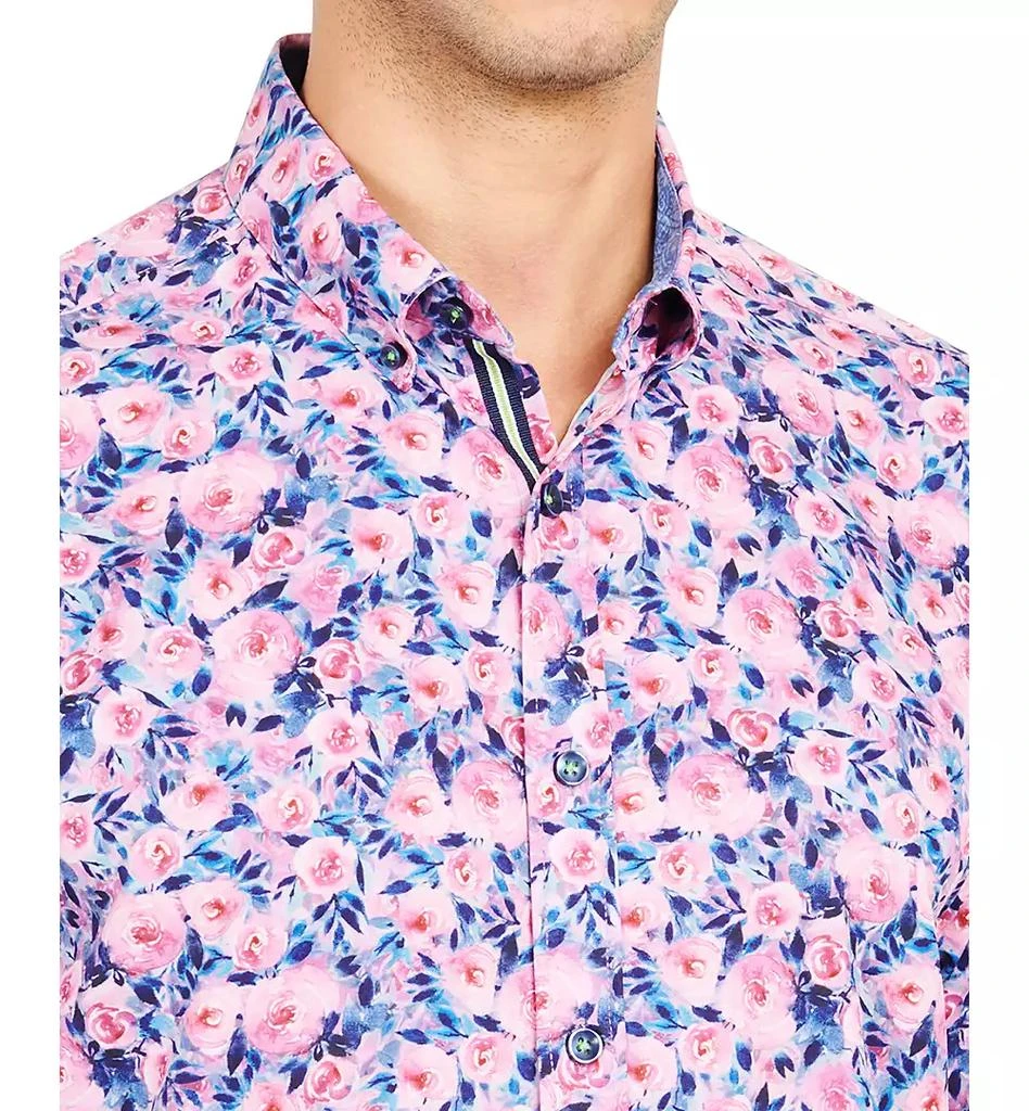 Society of Threads Men's Slim-Fit Performance Stretch Floral Print Short-Sleeve Button-Down Shirt 3
