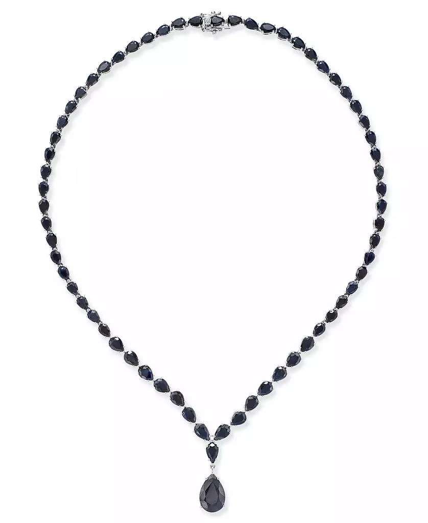 Macy's Black Sapphire Collar Necklace (28 ct. t.w.) in Sterling Silver, Created for Macy's 1