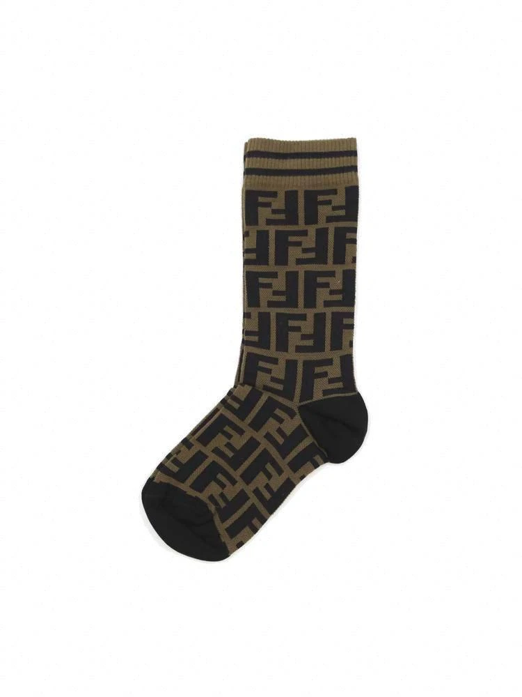 Fendi Fendi FF Intarsia Ribbed Socks 2